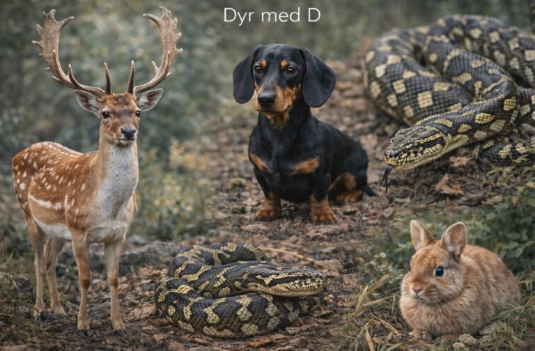 dyr der starter med d