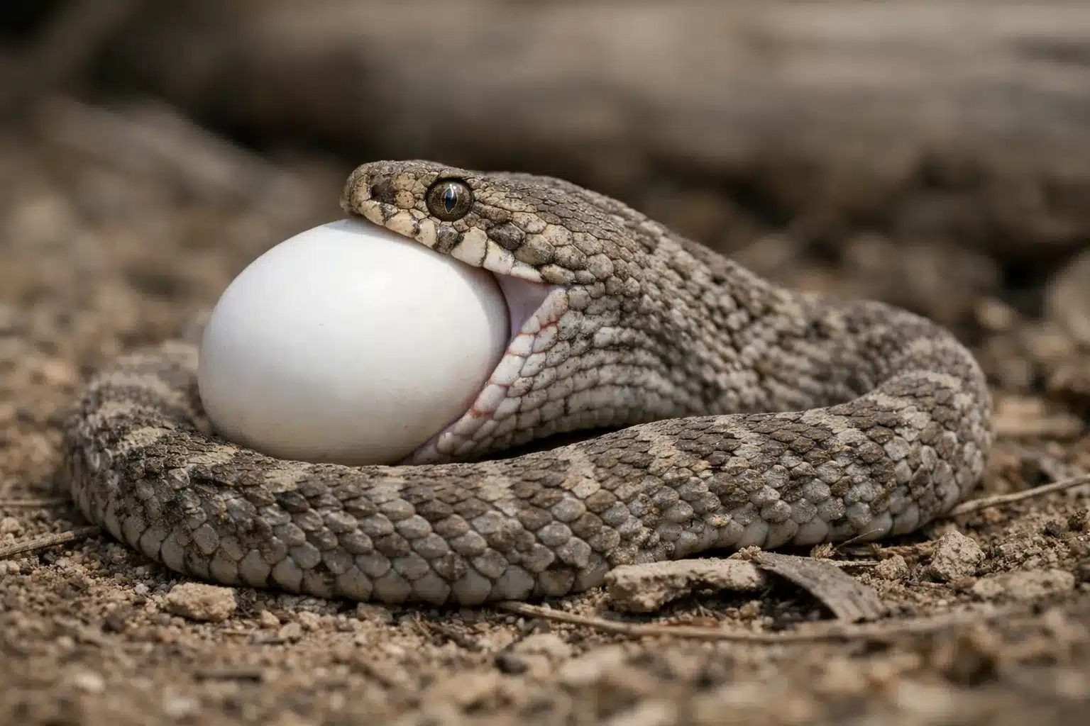 Mærkelige dyr – her er 10 af de underligste dyr i verden 6 Æg-spisende slange (Dasypeltis scabra)