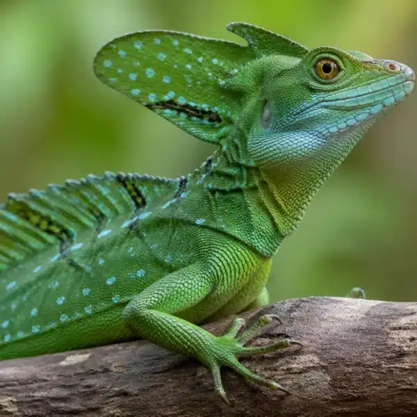 Grøn basilisk (Basiliscus plumifrons)